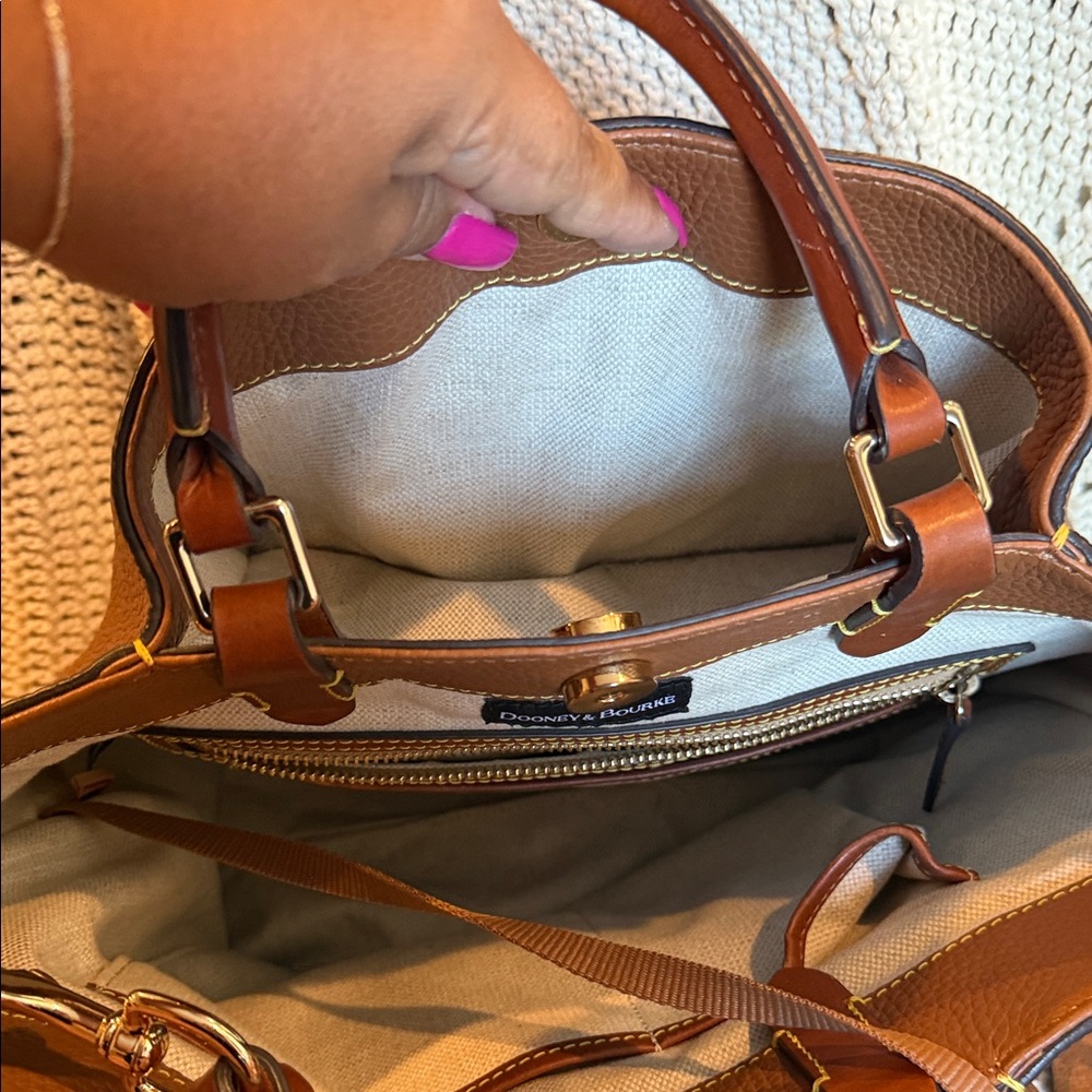 Dooney Bourke Brown Leather Tote Bag - Picture 7 of 7